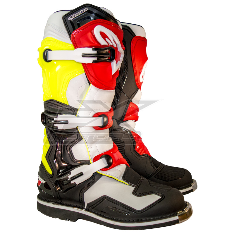 Bottes Motocross Alpinestars Tech 1 Black White Yellow Fluo FX MOTORS