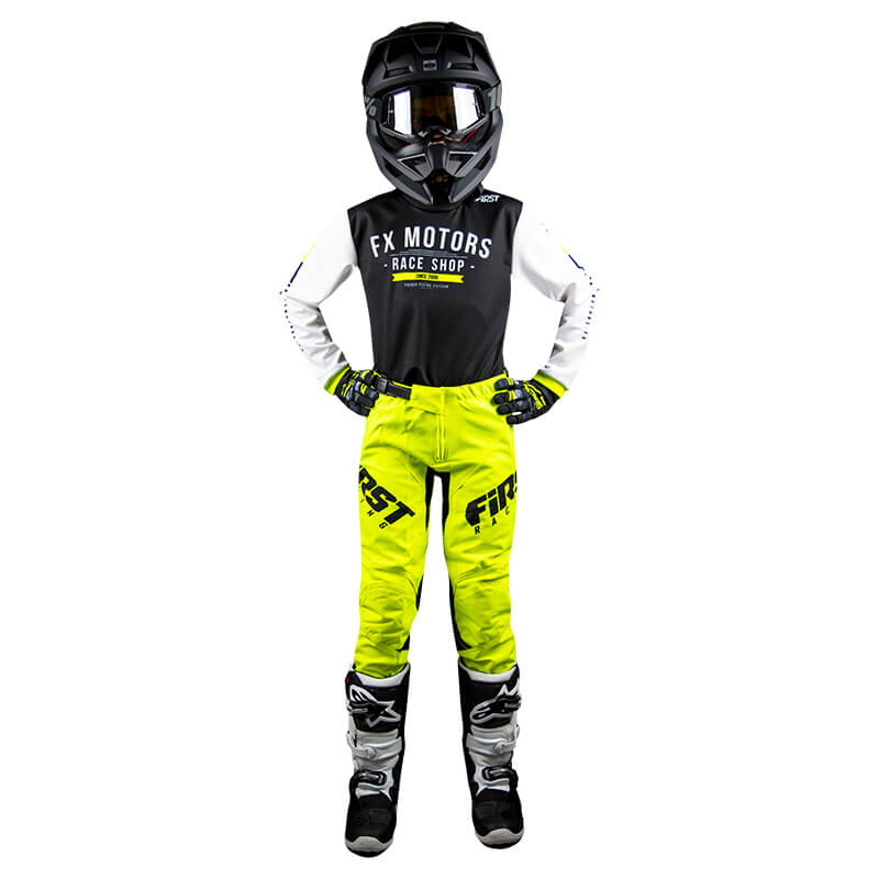 Tenue Cross Enfant FX MOTORS Classic Jaune Fluo 2021 FX MOTORS