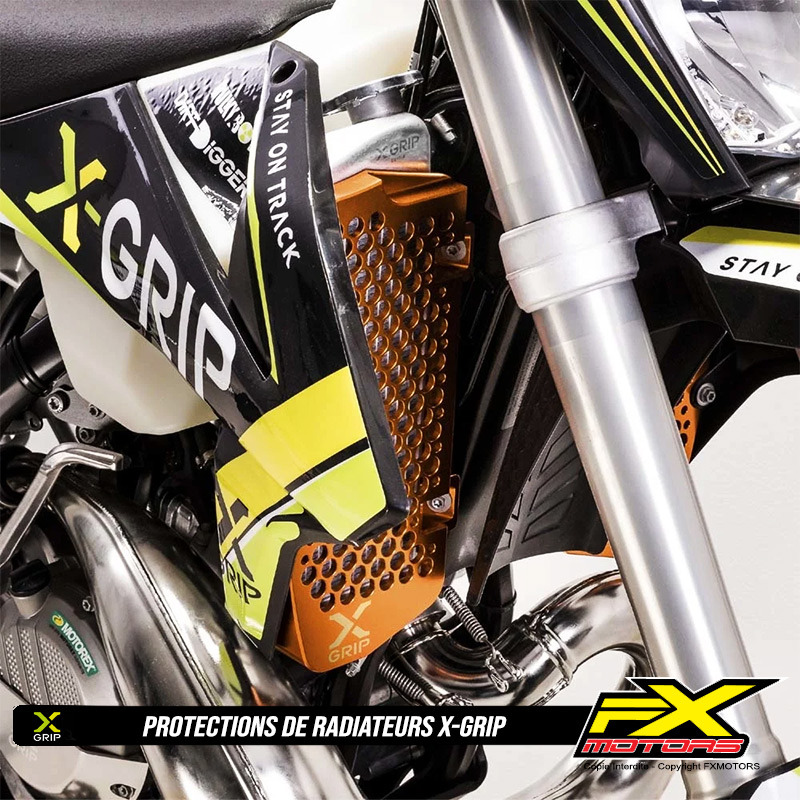 Protections de radiateurs X GRIP Motocross Enduro Anodise Couleur Orange KTM