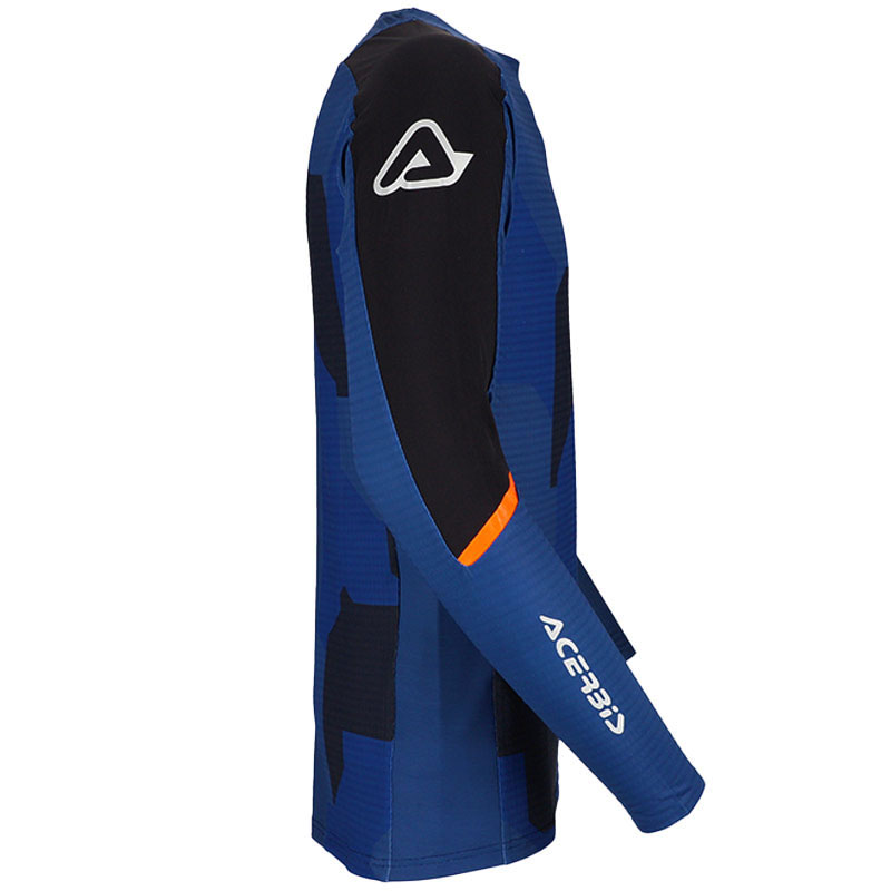 acerbis maillot x duro winter bleu orange logo cross