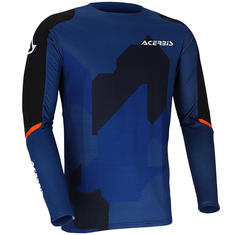 acerbis maillot x duro winter bleu orange motocross