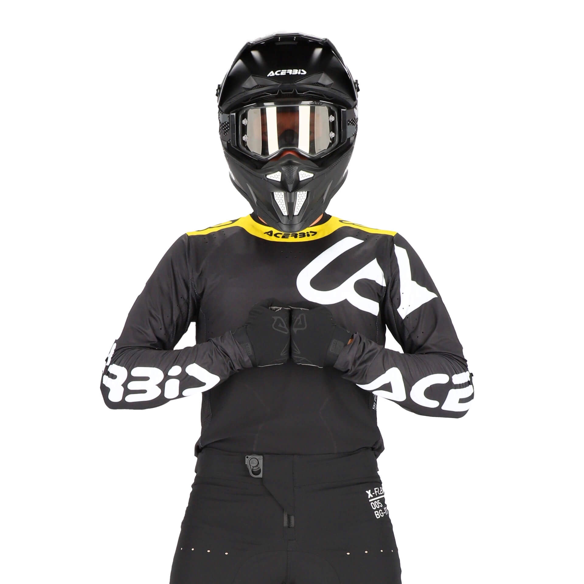 acerbis maillot x flex anaheim noir jaune ensemble