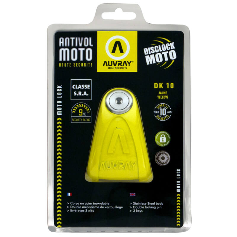 antivol moto auvray dk 10 jaune sra