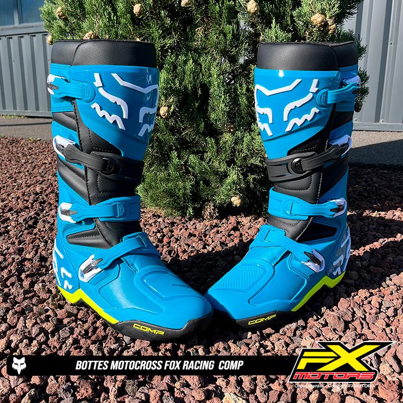 botte cross fox racing comp bleu 2024 cross