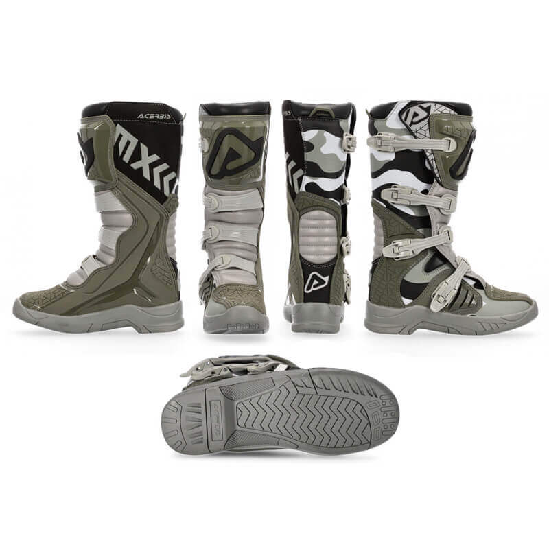 bottes acerbis x team vert kaki gris 2024 cross