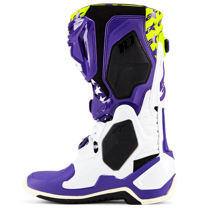 bottes alpinestars tech 10 violet jaune fluo 2025 dirt studio