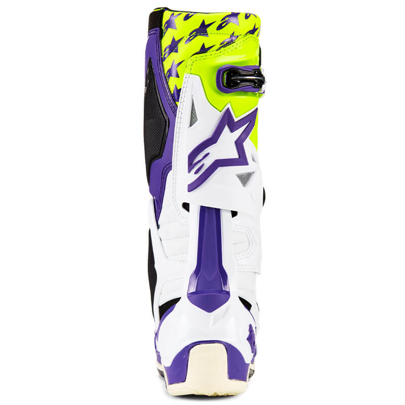 bottes alpinestars tech 10 violet jaune fluo 2025 sx