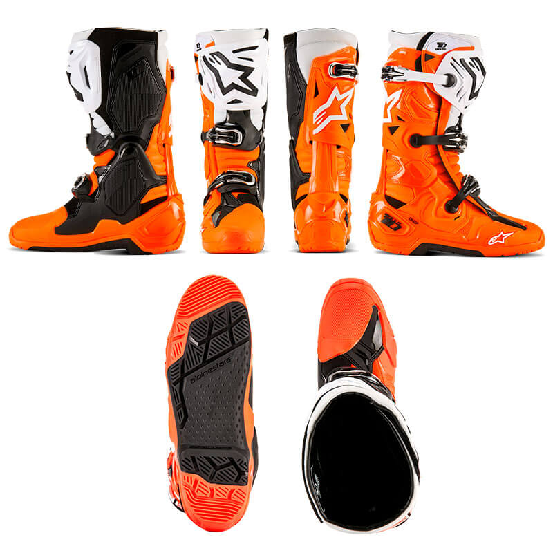 bottes alpinestars tech10 enduro orange blanc 2025 tt