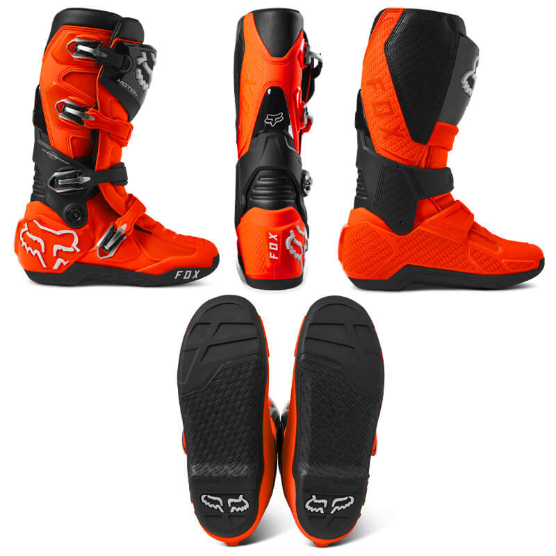 bottes cross fox racing motion 2023 rorange fluo destockage