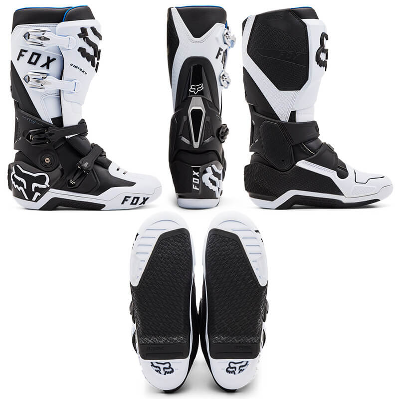 bottes fox racing instinct blanc noir 2025 cross