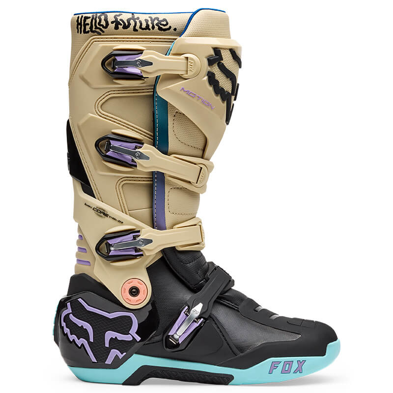 bottes fox racing motion hello future beige 2025 cross