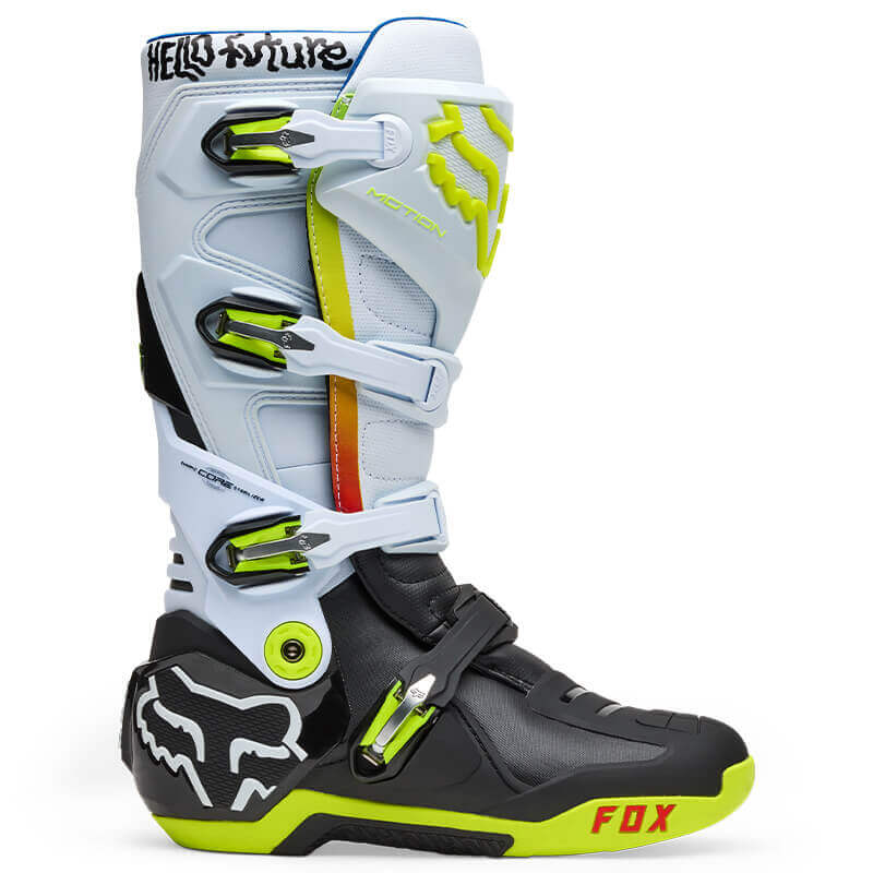 bottes fox racing motion hello future blanc 2025 cross