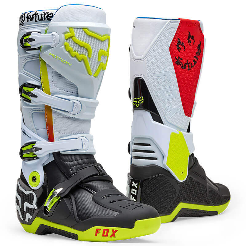 bottes fox racing motion hello future blanc 2025