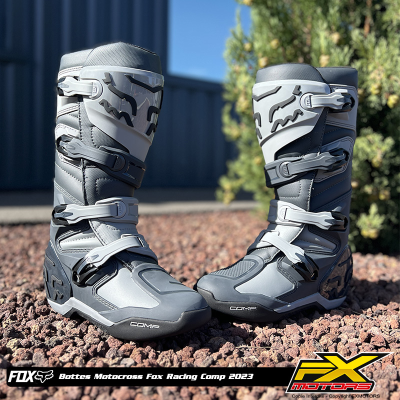 bottes motocross fox racing comp gris 2023 mx