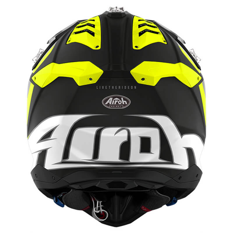 casque airoh aviator 3 glory 2024 jaune fluo motocross