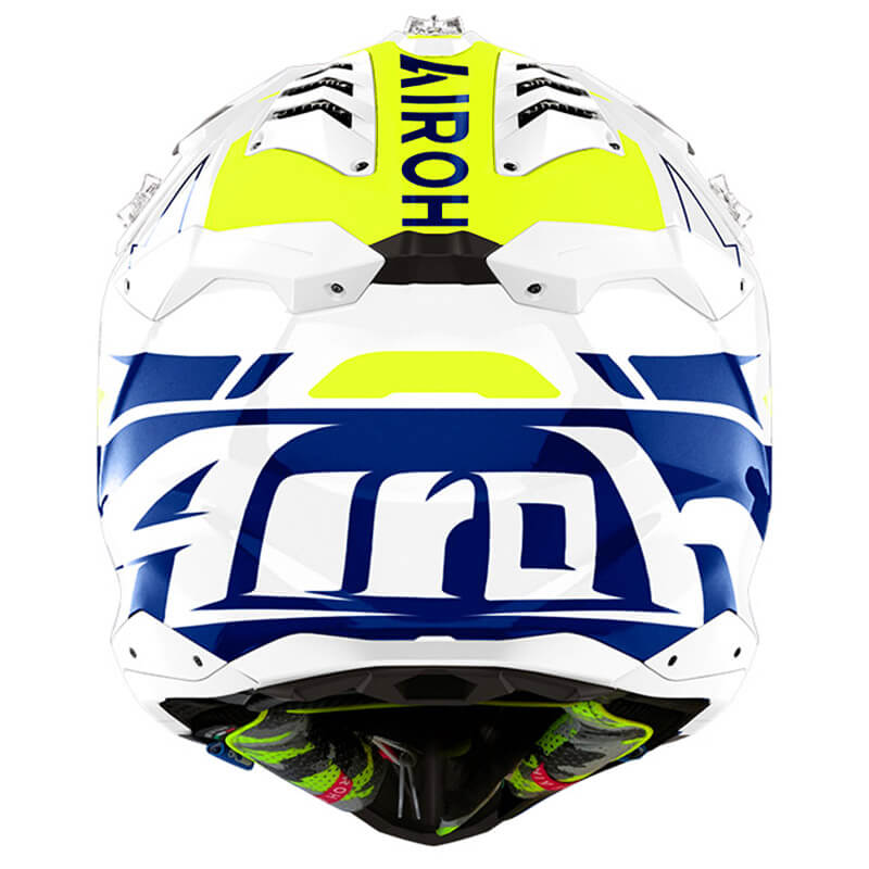 casque airoh aviator 3 spin 2024 jaune fluo motocross