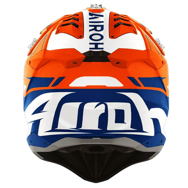 casque airoh aviator 3 spin 2024 orange bleu motocross