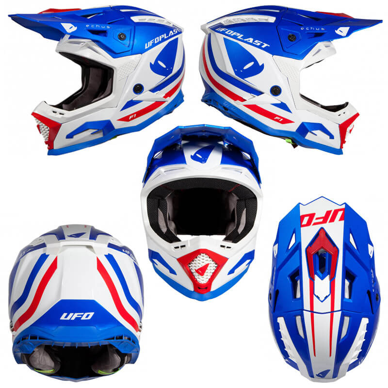 casque cross ufo echus bleu blanc rouge 23 enduromx