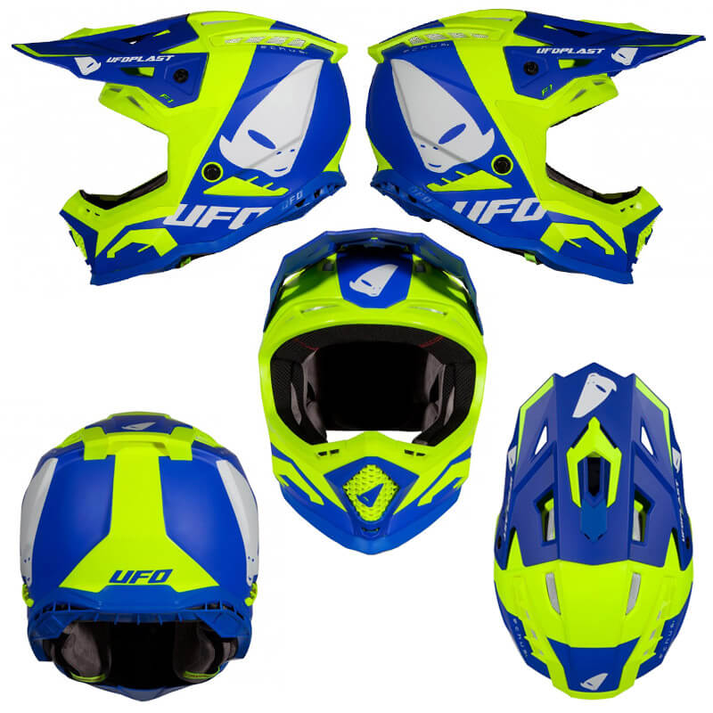 casque cross ufo echus bleu jaune fluo 23 enduromx