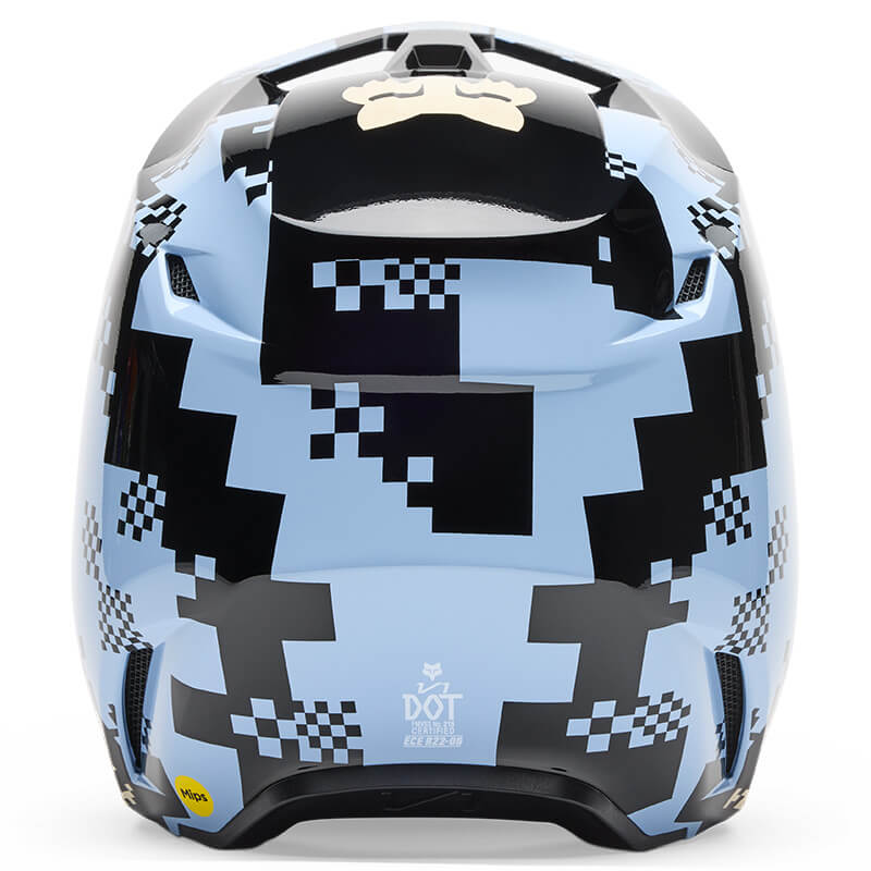 casque fox racing v1 digi noir bleu 2025 mx