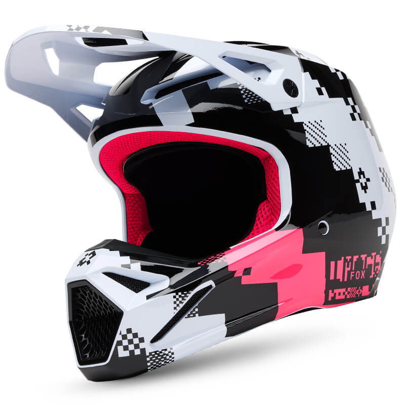 casque fox racing v1 digi noir rose 2025 cross