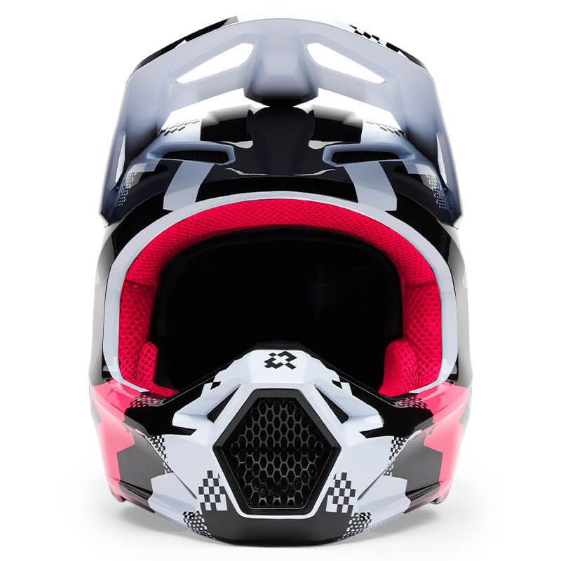 casque fox racing v1 digi noir rose 2025 enduro