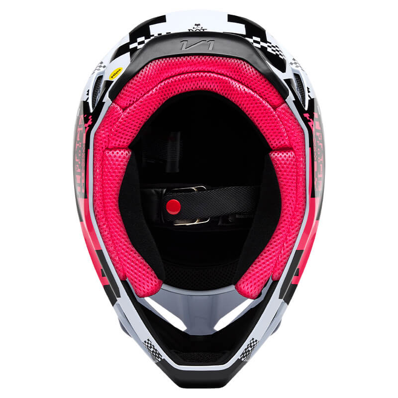 casque fox racing v1 digi noir rose 2025 moto