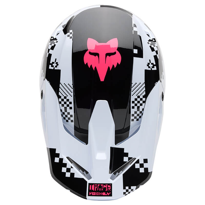 casque fox racing v1 digi noir rose 2025 mx