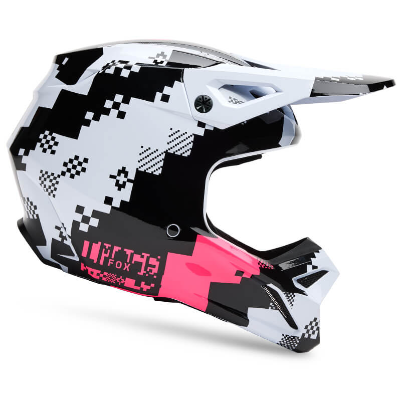 casque fox racing v1 digi noir rose 2025