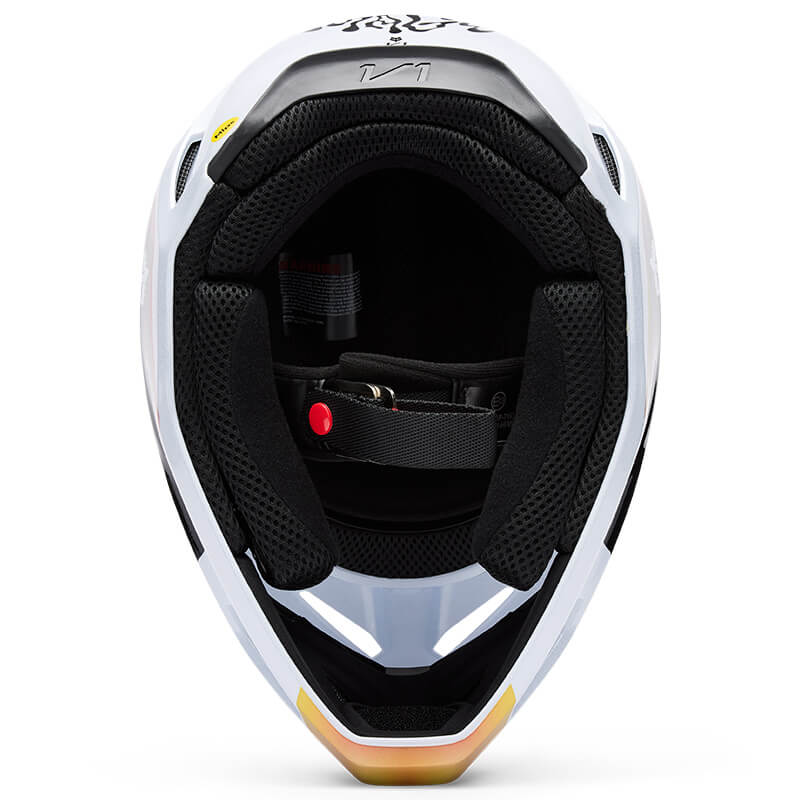 casque fox racing v1 hello blanc 2025 tt