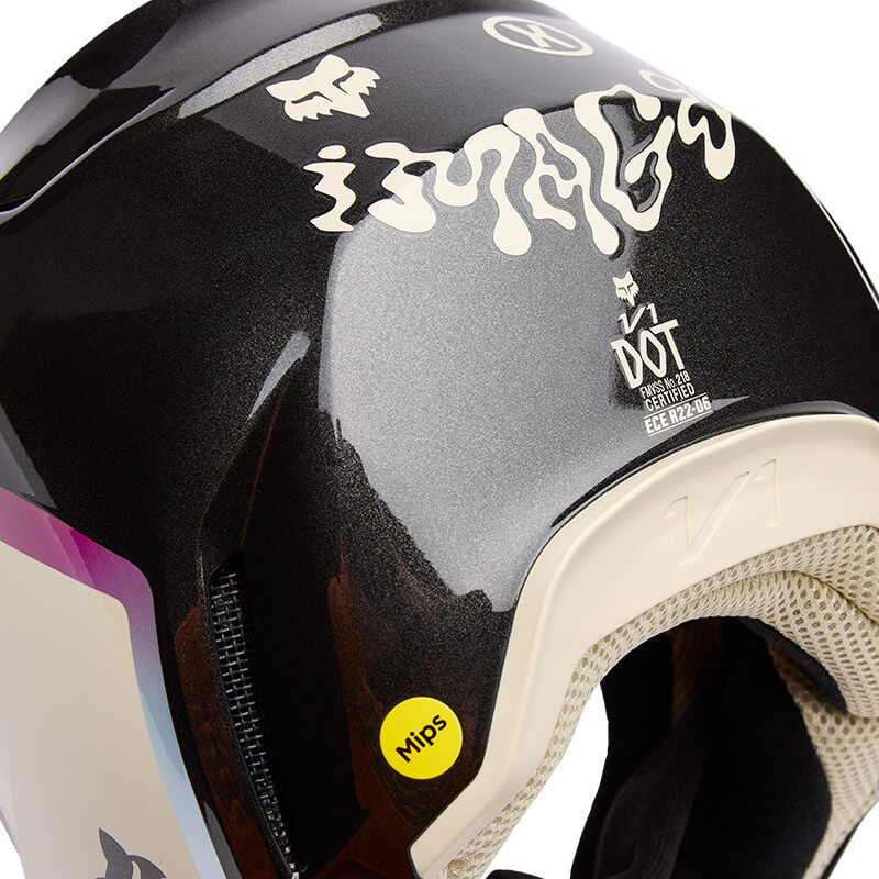 casque fox racing v1 hello noir 2025 ce