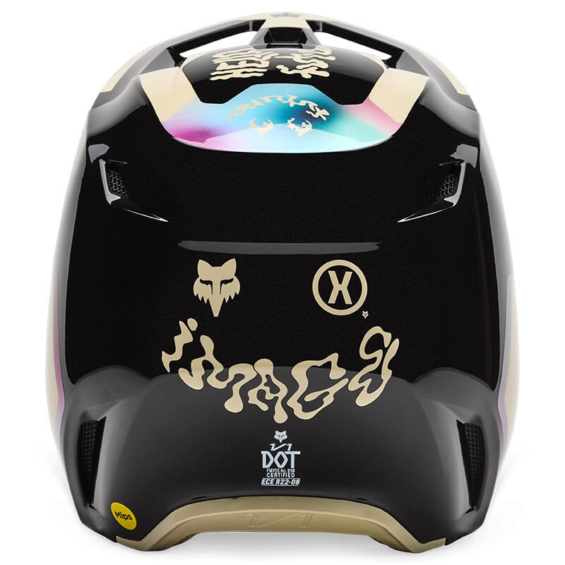 casque fox racing v1 hello noir 2025 moto