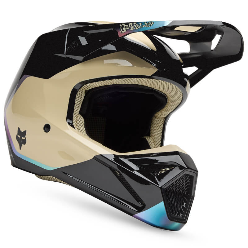 casque fox racing v1 hello noir 2025 motocross