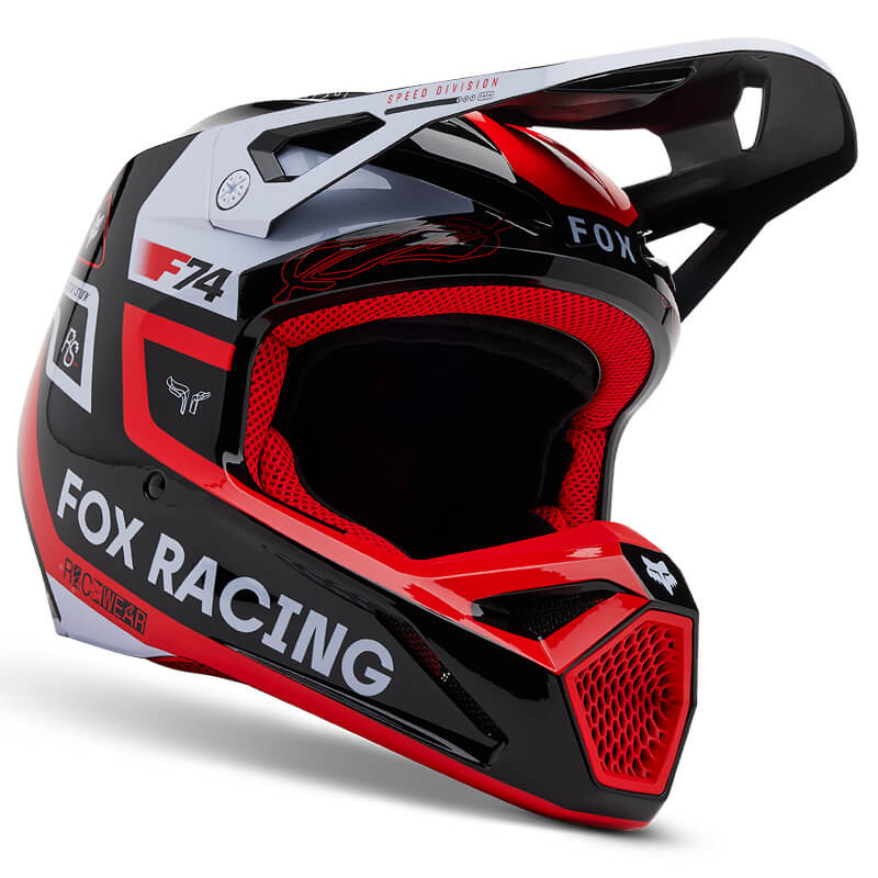 casque fox racing v1 race spec rouge 2025 motocross