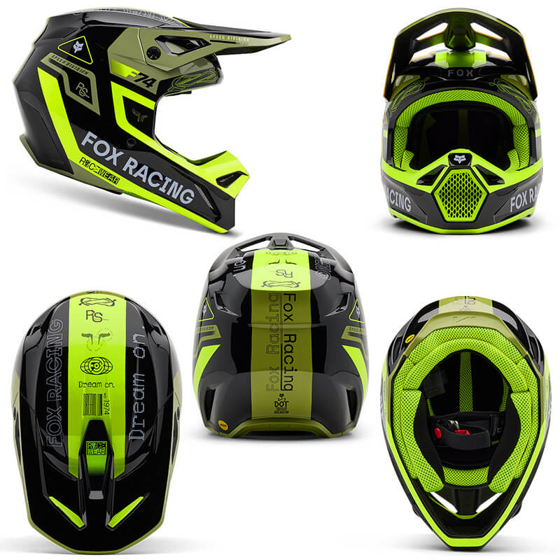 casque fox racing v1 race spec vert 2025 cross