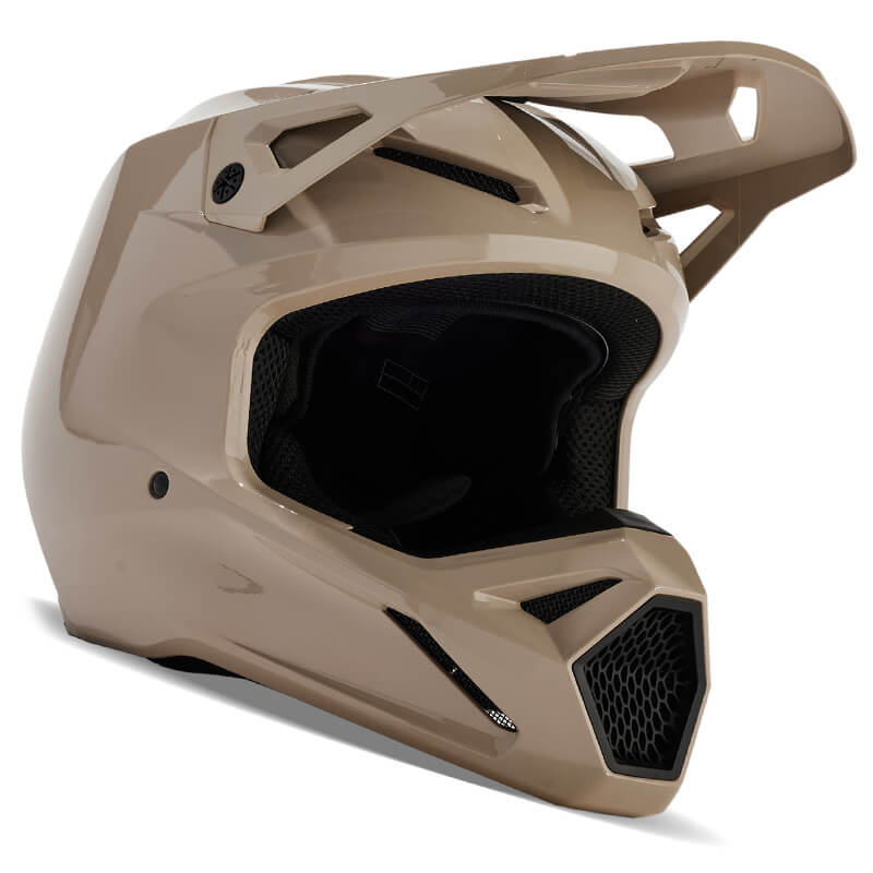 casque fox racing v1 solid taupe 2024 cross destockage