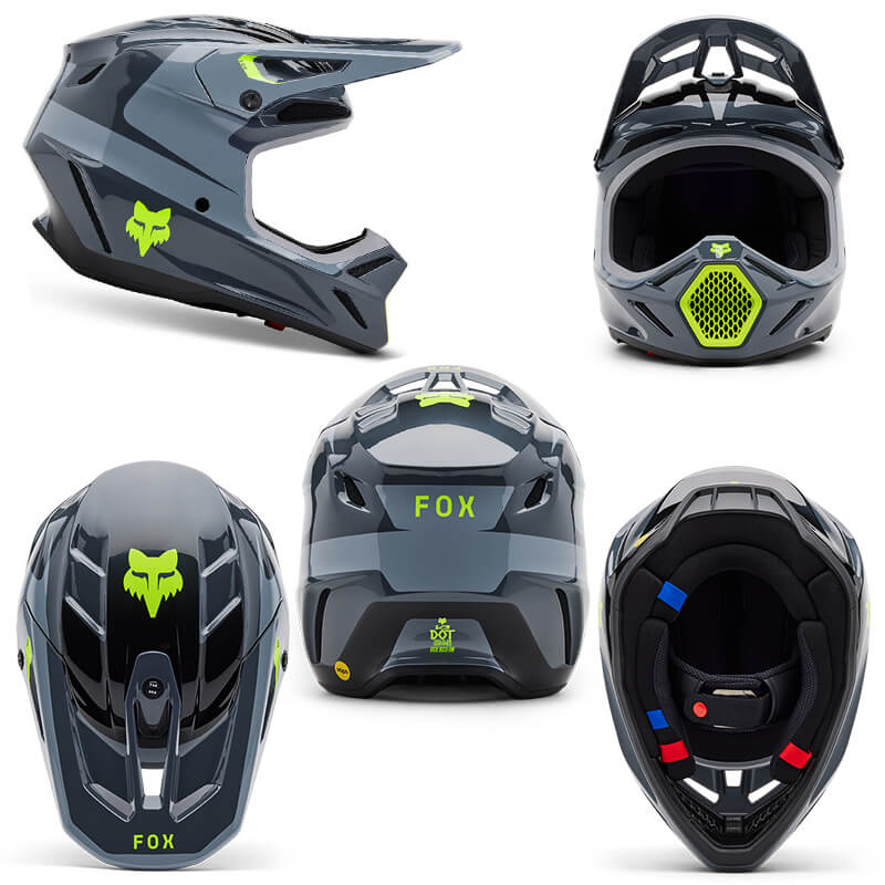 casque fox racing v3 divider gris 2025 cross