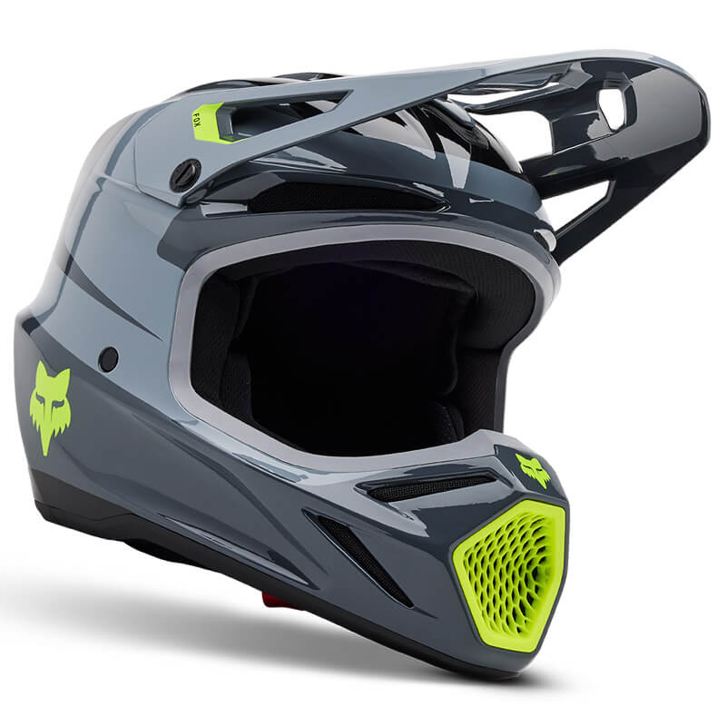 casque fox racing v3 divider gris 2025 motocross