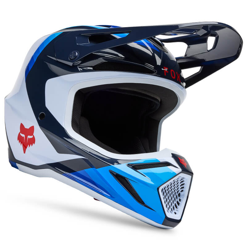 casque fox racing v3 fade bleu 2025 cross