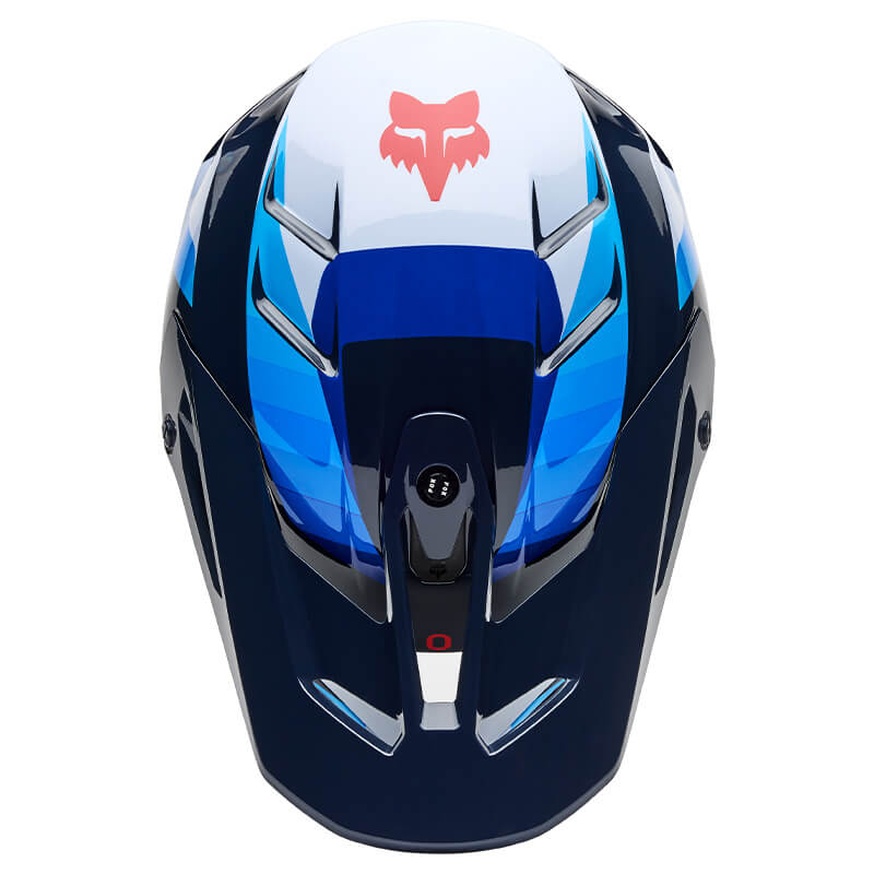 casque fox racing v3 fade bleu 2025 mx