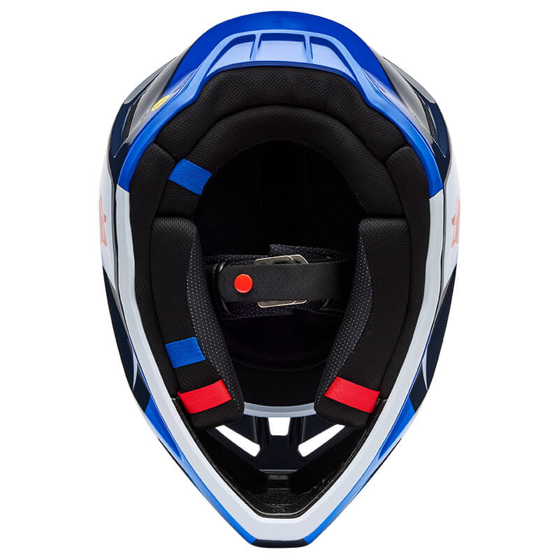 casque fox racing v3 fade bleu 2025 tt