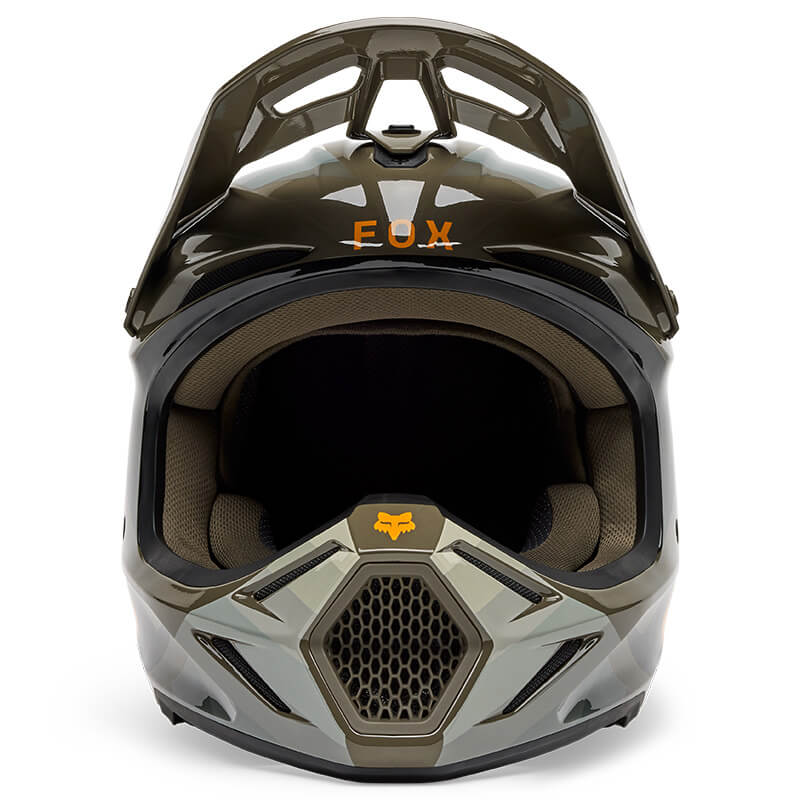 casque fox racing v3 fade marron 2025 motocross