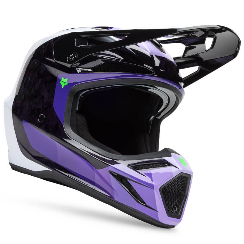 casque fox racing v3 rs grid noir violet 2025 cross