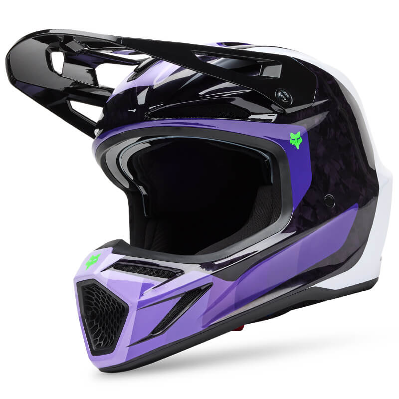 casque fox racing v3 rs grid noir violet 2025 enduro