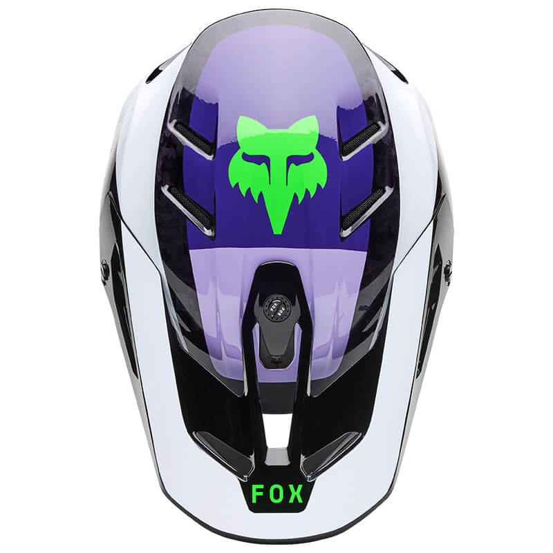 casque fox racing v3 rs grid noir violet 2025 motocross