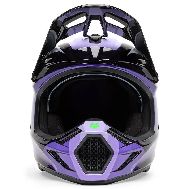 casque fox racing v3 rs grid noir violet 2025 mx