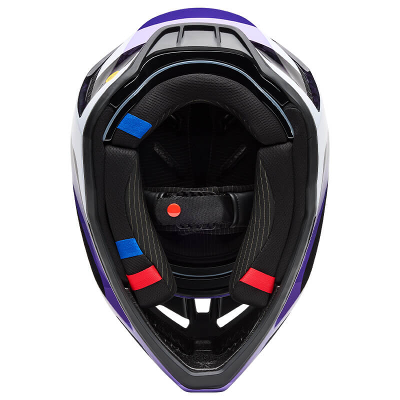 casque fox racing v3 rs grid noir violet 2025 tt