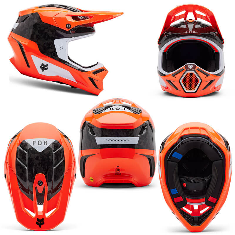 casque fox racing v3 rs infinite orange 2025 cross