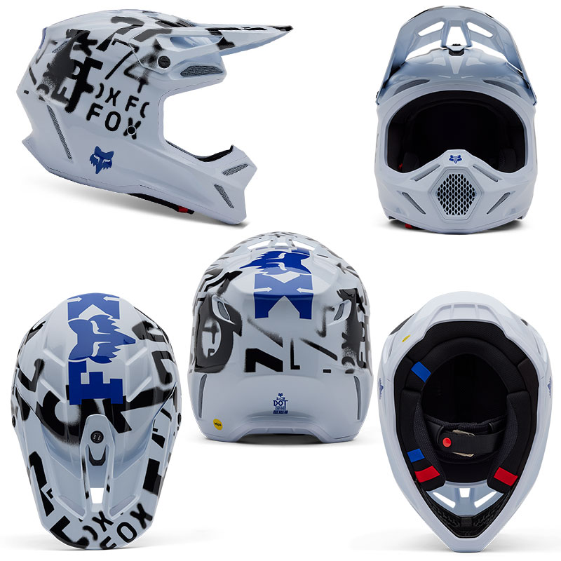 casque fox racing v3 seventy4 blanc 2025 cross