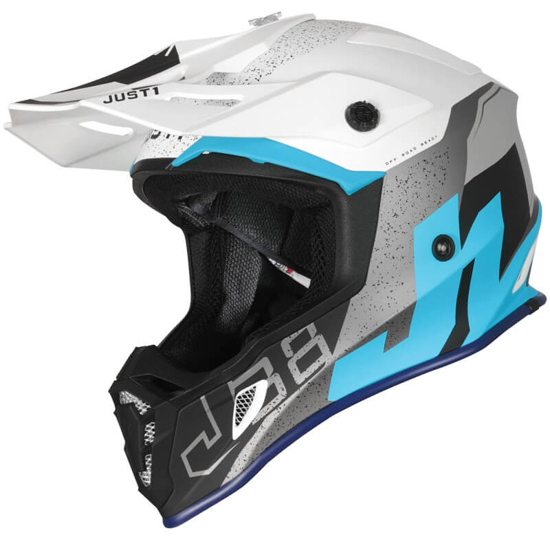 casque just1 korner 2022 bleu blanc enduro